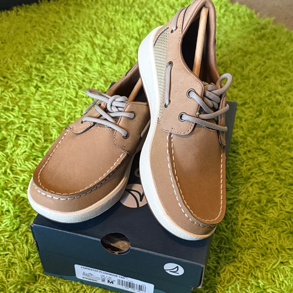 Sperry Kids - Fairwater Plushwave Tan Boat Shoes